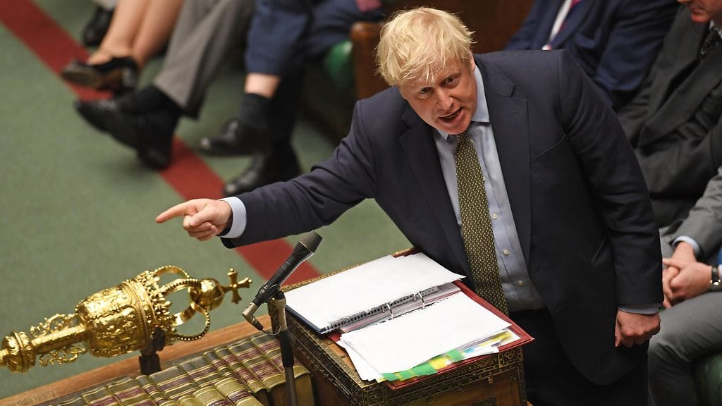 Britannian pääministeri Boris Johnson pitää kansalaisille erikoispuheen. EU-eron kunniaksi tammikuun lopussa. Kuvassa Johnson parlamentissa aiemmin tässä kuussa..