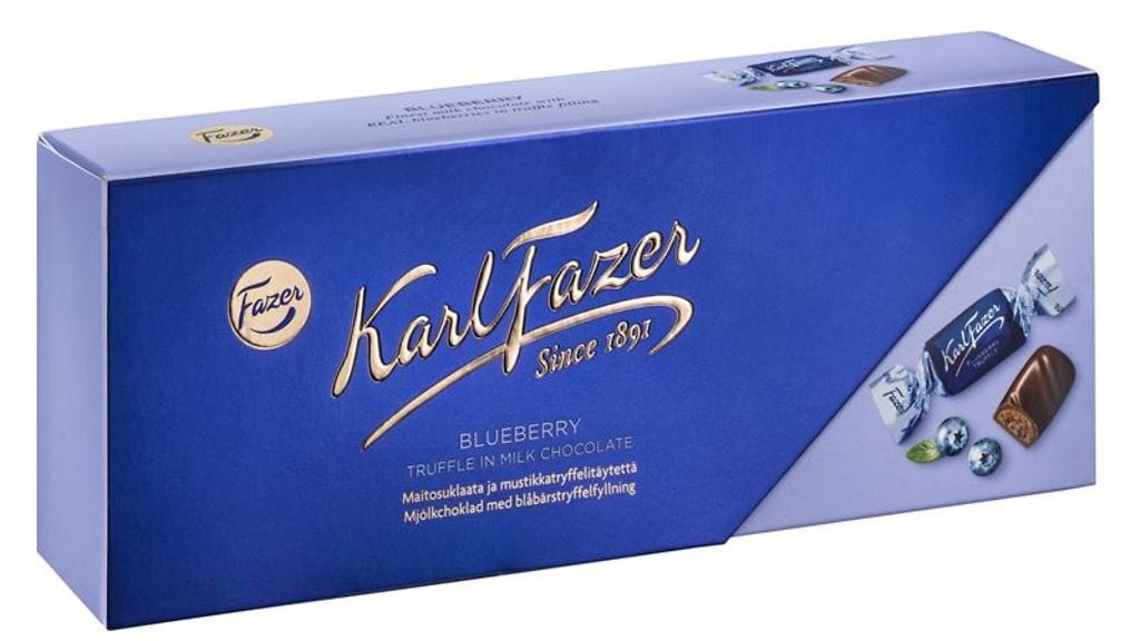 Fazer Makeiset vetää markkinoilta Karl Fazer Mustikkatryffeli- konvehtirasioita.