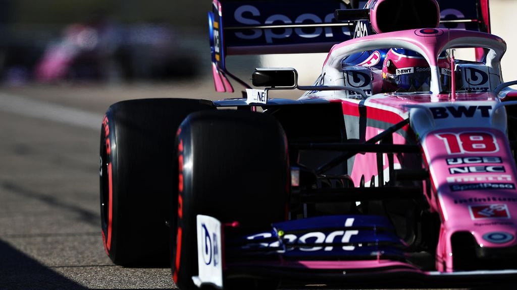 Lance Stroll Racing Pointilla USA:n GP:ssä syksyllä 2019.