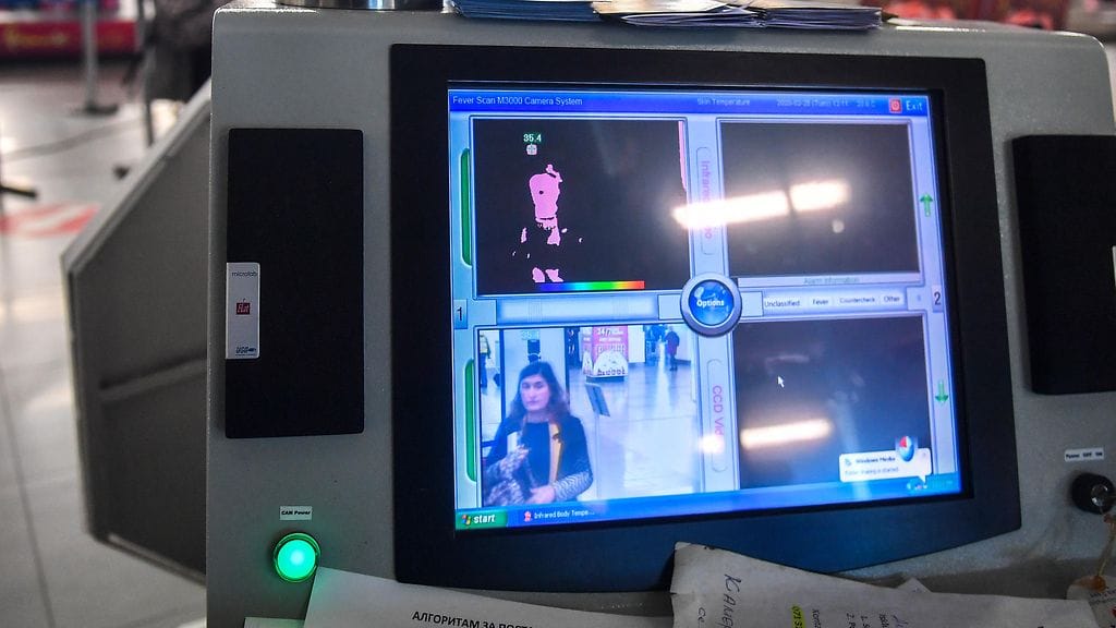 AOP, lämpökamera, koronavirus, lentokenttä