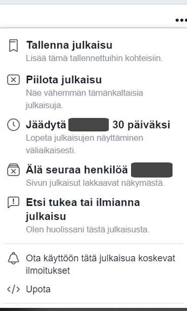 Kuvakaappaus Facebookista