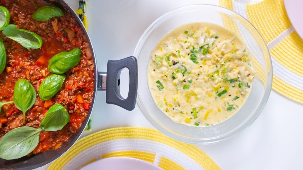 Kukkakaalikastike + bolognese