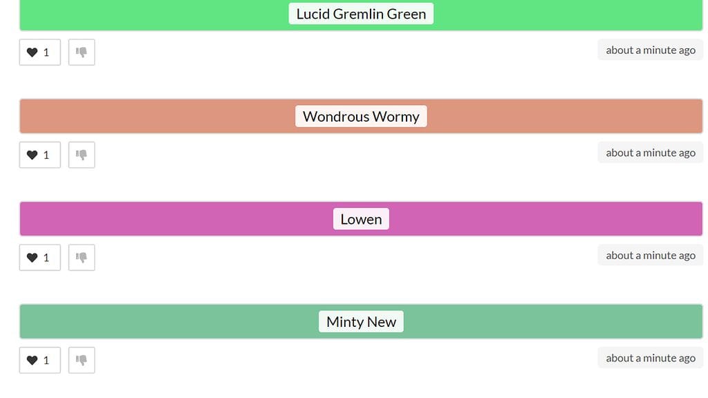 Kuvakaappaus Colournames-sivustolta 2