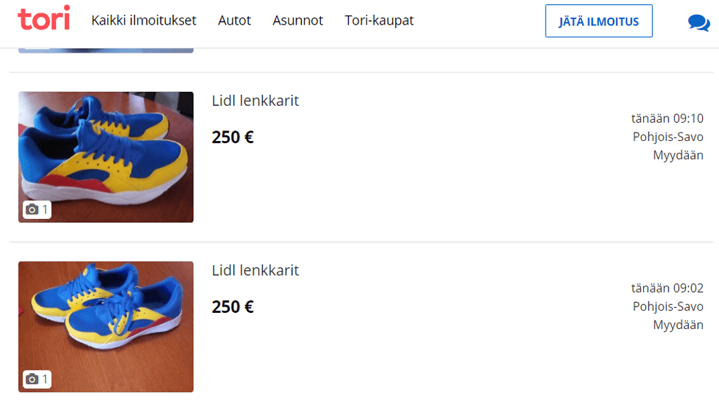Kuvakaappus tori.fi Lidl lenkkarit 2