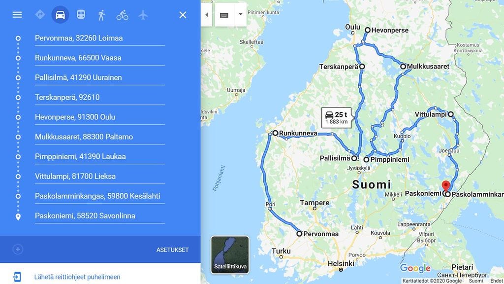 Kuvakaappaus Google Maps