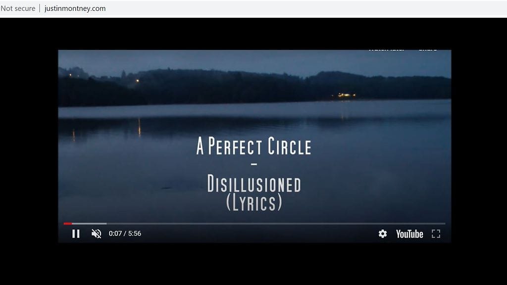 Kuvakaappaus justinmontney.comista