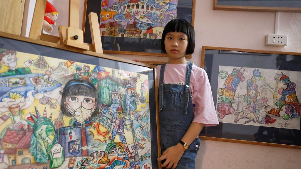 10-vuotias Chung Ang kuvasi itsensä koronakaaoksen keskelle.