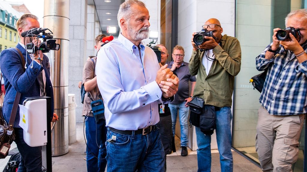 Eirik Jensen saapui kuulemaan tuomiotaan oikeudenistuntoon tänään.