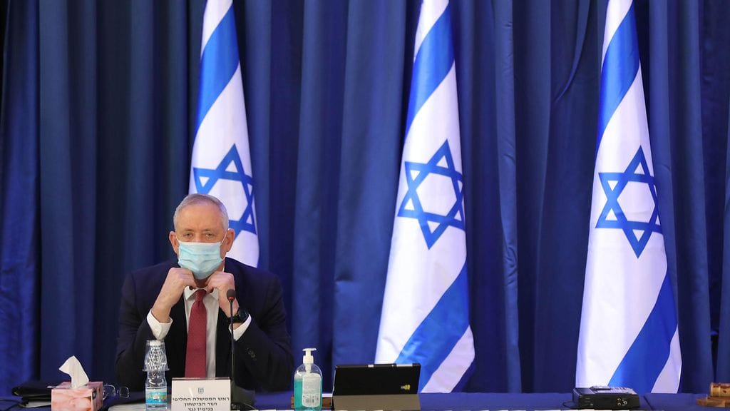 Israelin puolustusministeri Benny Gantz Jerusalemissa kesäkuussa 2020.