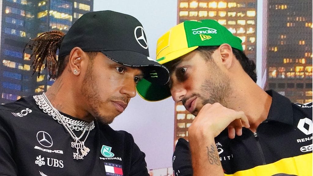 Lewis Hamilton ja Daniel Ricciardo ovat valmiit polvistumaan jälleen.