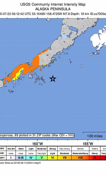 AOP ALASKA, MAANJÄRISTYS, TSUNAMIVAROITUS