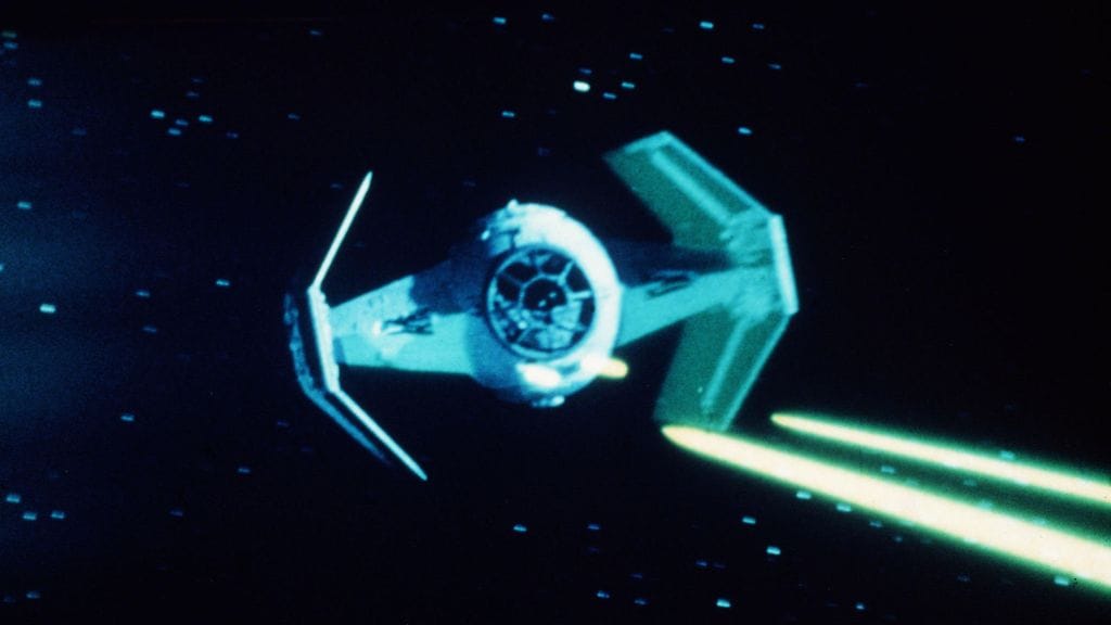 Kuvassa Tähtien sota -elokuvista tuttu TIE-hävittäjä.