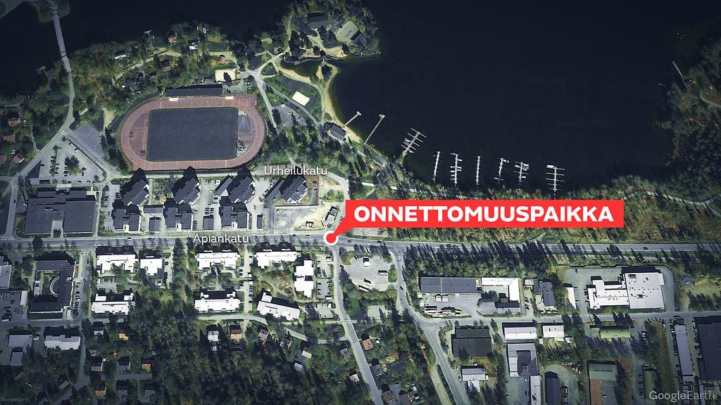 Onnettomuuspaikka tapahtui Valkeakoskella Apiankadun risteyksessä.