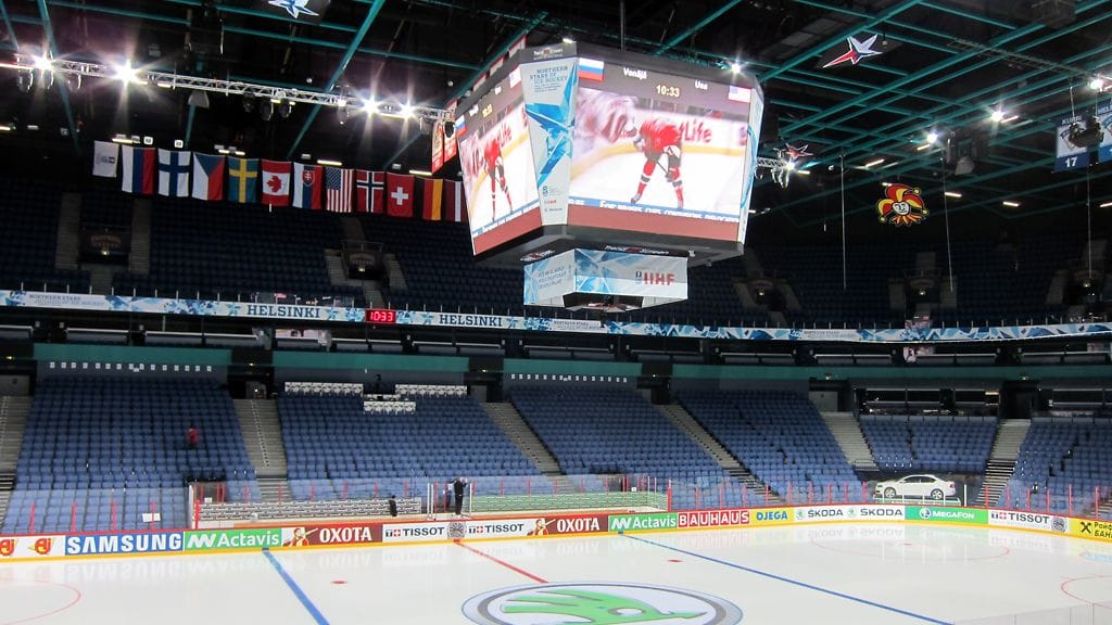 Hartwall Areenalla kaikki on valmista MM-kisoja varten.
