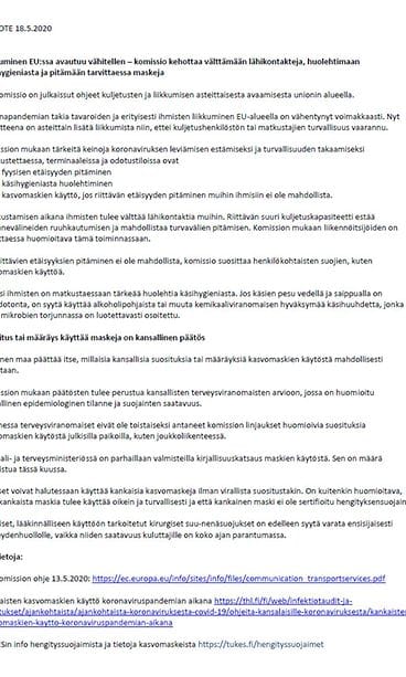 Lehtikuva: THL Maskimainos 2