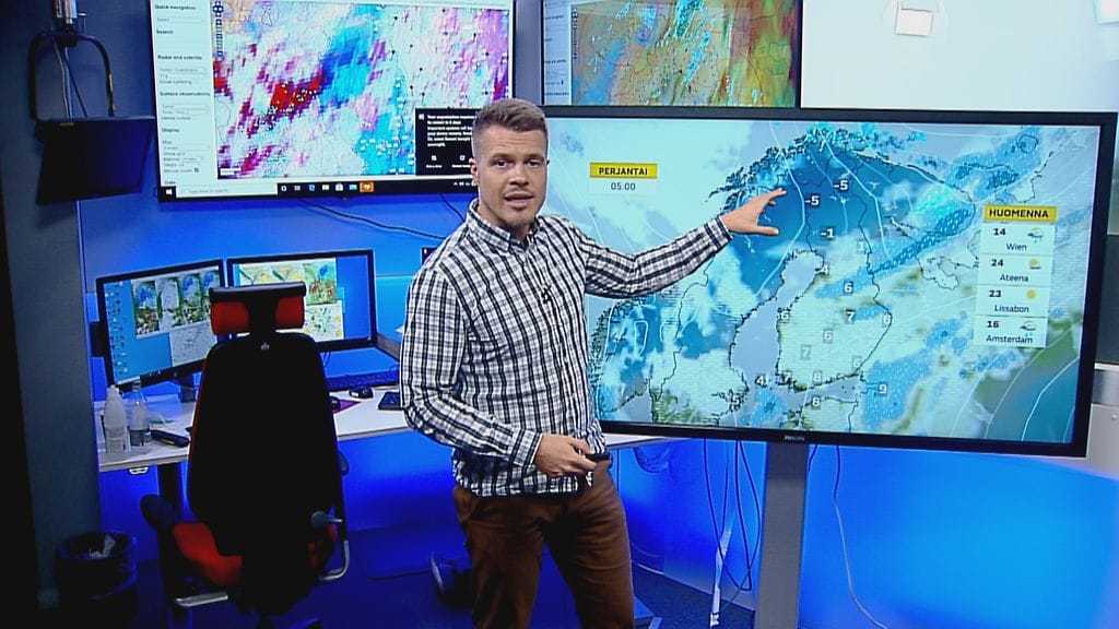 Maanantaina luvassa on lämpöasteita ja vesisadetta koko maahan, sanoo meteorologi Markus Mäntykannas.
