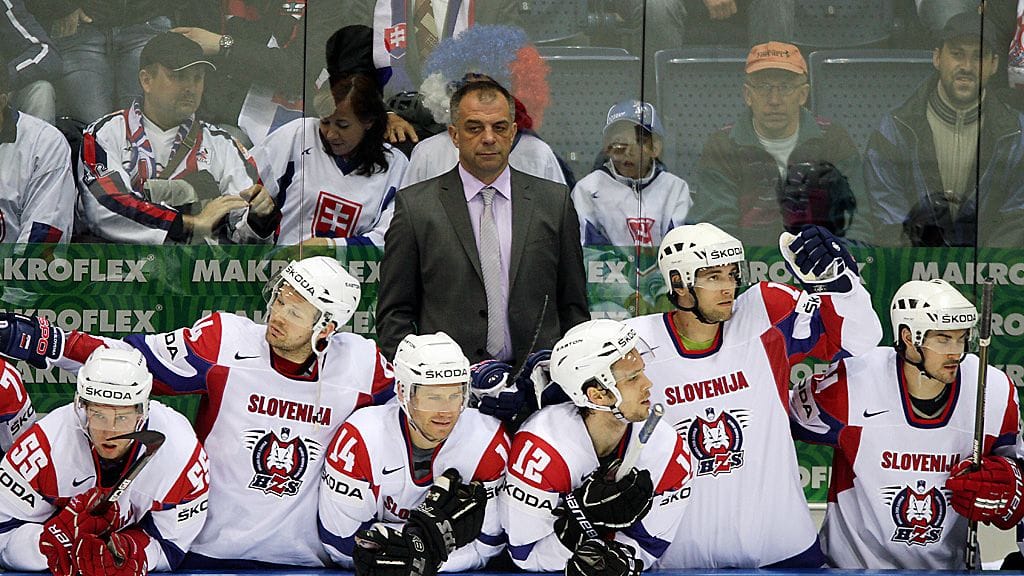 Matjaž Kopitar ja Slovenian joukkue MM-kisoissa 2011.