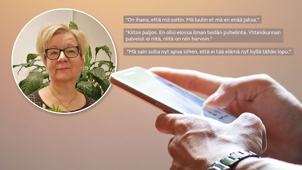 – Joka kerta kun päivystän, tulee ainakin yksi ja yleensä useampi itsetuhoinen soitto, vapaaehtoistyöntekijä Paula-Sirkka kertoo.