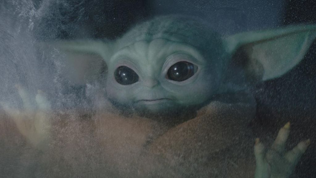 Fanien toimesta Baby Yodaksi nimetty hahmo The Mandalorian -sarjasta.