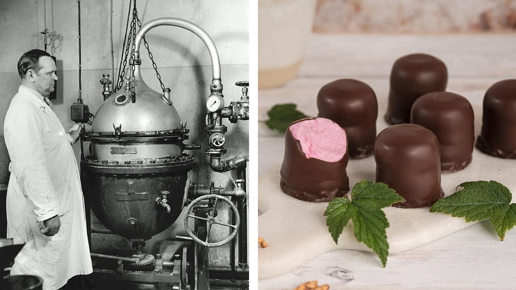 Brunbergin Alku-karamellikeitin 1930-luvulla sekä uusia suukkoja.