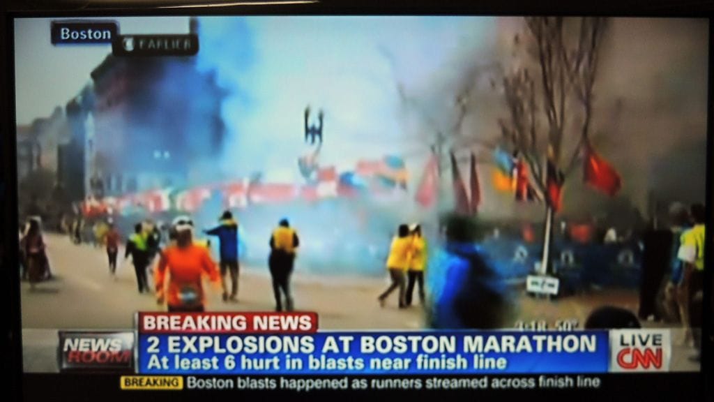 CNN:n uutiskuvaa Bostonin räjähdyksistä.
