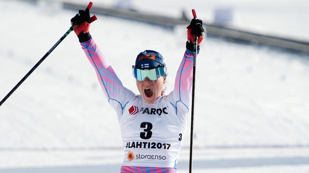 Krista Pärmäkoski voitti MM-hopeaa Lahden 2017 yhdistelmäkilpailussa.