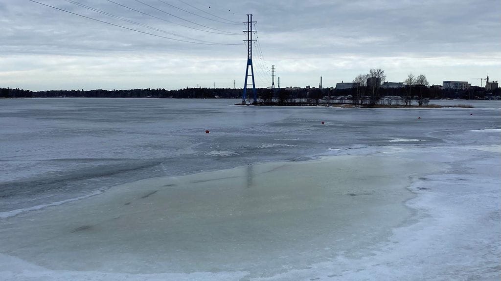 Jäätilanne, ranta, Espoo, Haukilahti