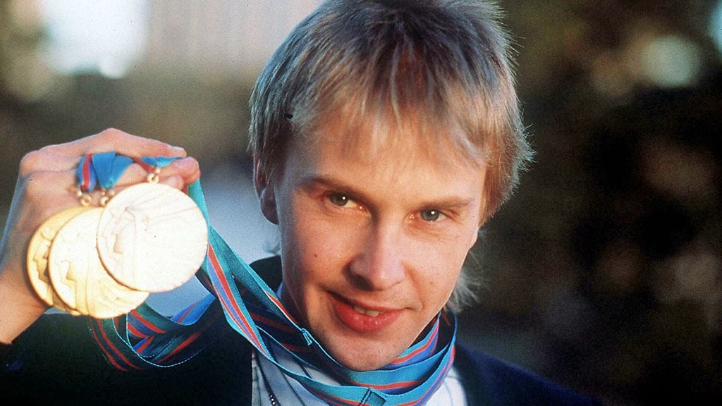 Matti Nykänen ja Calgaryn Olympialaisten kolme kultaa vuonna 1988.