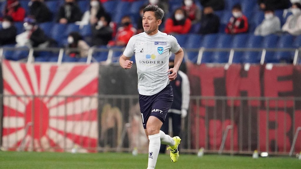 Kazuyoshi Miura tuli kentälle reiluksi puoleksi tunniksi Urawa Redsiä vastaan pelatussa ottelussa.