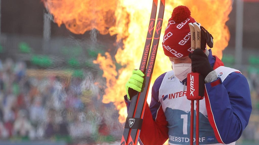 Aleksandr Bolshunoville tuli Oberstdorfin 50 kilometrillä hopeaa, mikä jätti kitkerän maun.