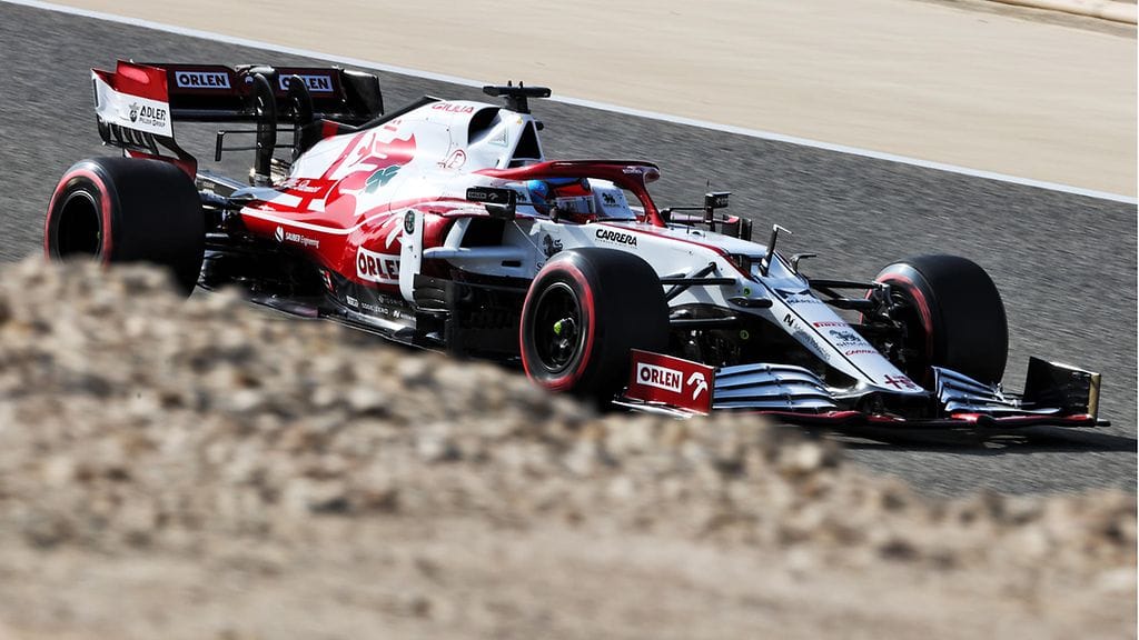 Kimi Räikkönen ei saanut aivan parasta irti Alfa Romeosta Bahrainin aika-ajoissa.