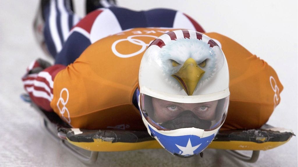 Jim Shea voitti mahakelkkailun olympiakultaa Salt Lake Cityssä vuonna 2002.