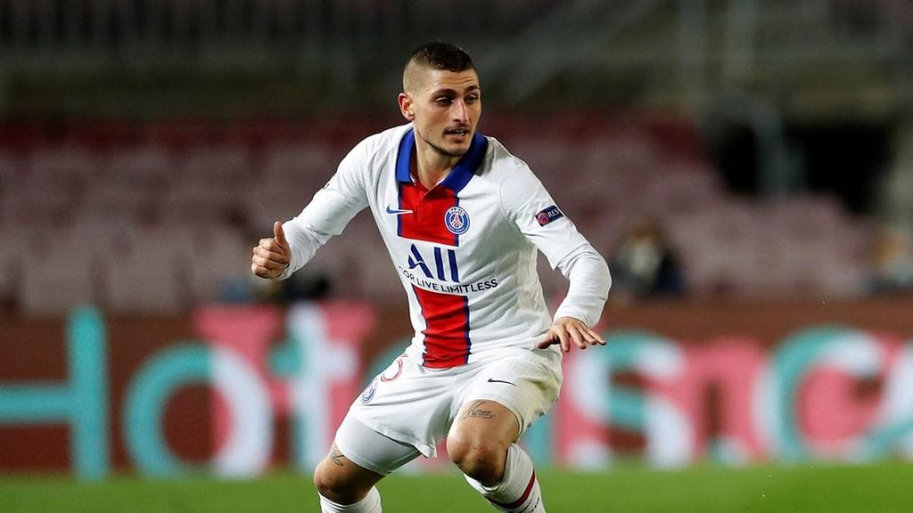 Marco Verratti on sivussa Bayern Müncheniä vastaan positiivisen koronanäytteen vuoksi.