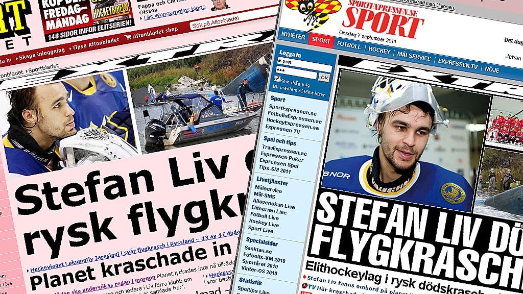 Stefan Livin kuolema oli isosti esillä Ruotsin mediassa.