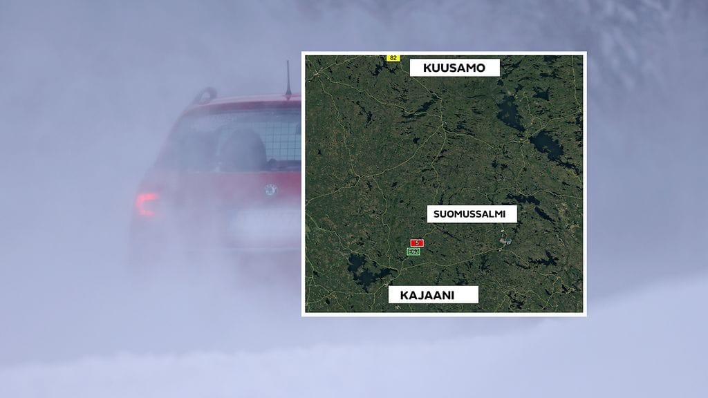 Onnettomuus tapahtui vitostiellä Suomussalmen kuntataajamasta noin 12 kilometriä Kuusamon suuntaan.