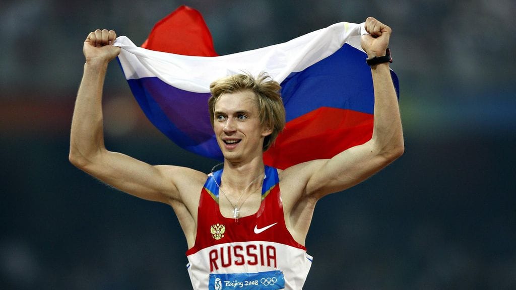 Andrei Silnov juhli korkeushypyn olympiavoittoa Pekingissä 2008 tuloksella 236.