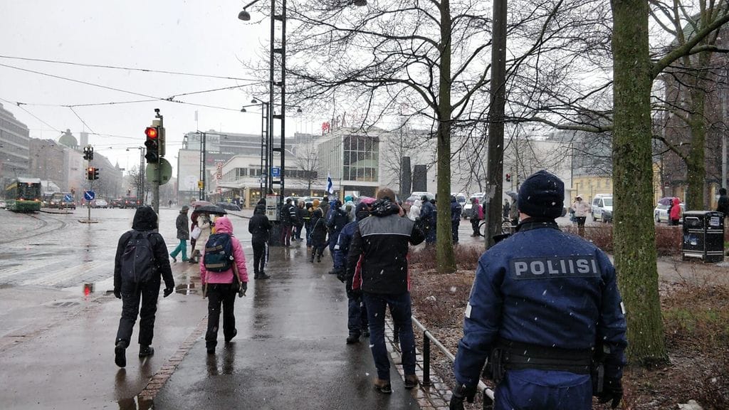 OMA mielenosoitus Helsingissä huhtikuu 1