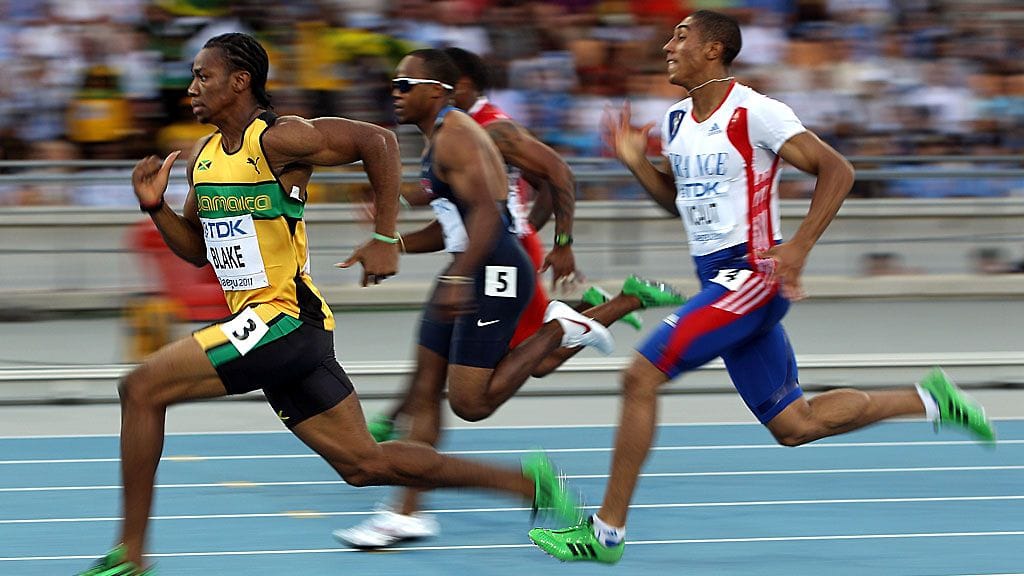 Yohan Blake juoksi voittoon miesten 100 metrillä.