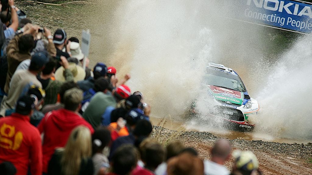 Jari-Matti Latvala vauhdissa Australiassa.