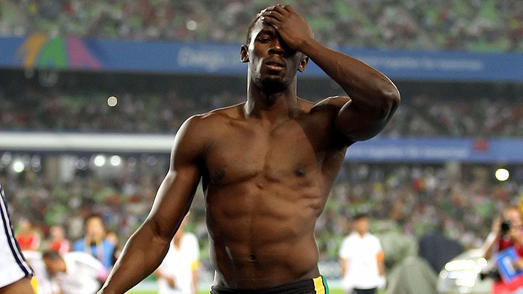 Usain Bolt pettyneenä.