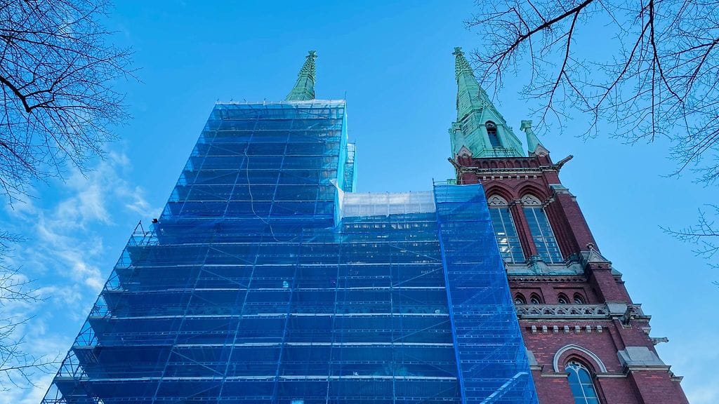 Johanneksen kirkko remontissa