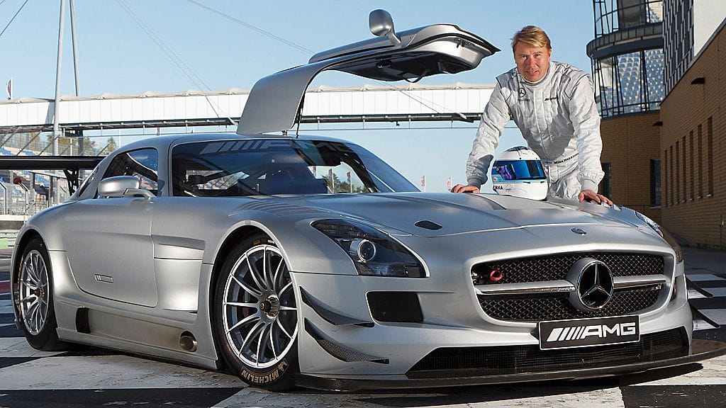 Mika Häkkinen ja Mercedes-Benz SLS AMG GT3.