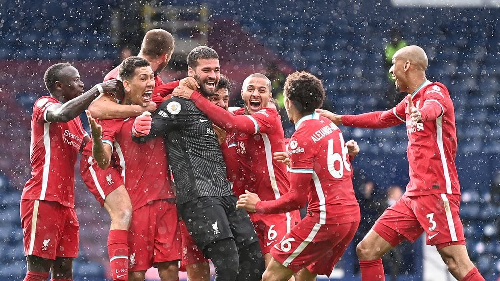 Alissonin maalia juhlittiin Liverpoolin joukkueessa raivokkaasti.