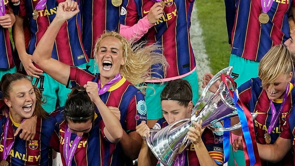 Barcelona juhlii naisten Mestarien liigan voittoa.