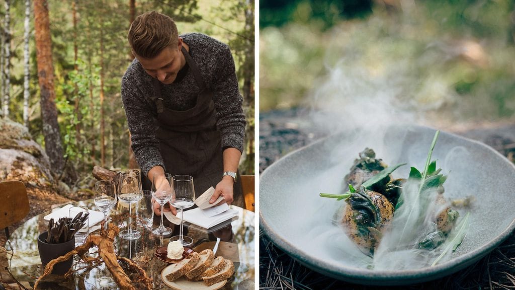 Nielu-ravintolassa pääsee nauttimaan metsän antimia metsässä.