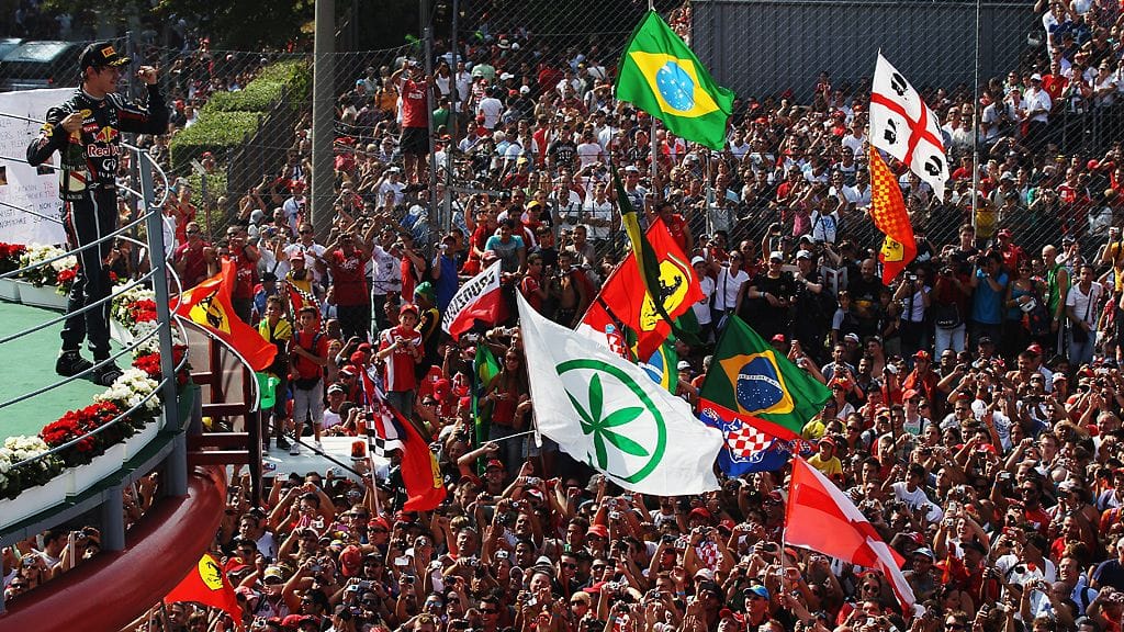 Sebastian Vettel Monzan palkintopallilla