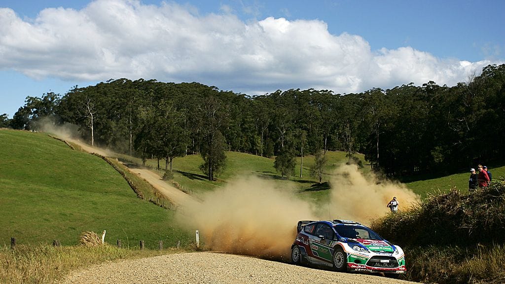 Mikko Hirvonen vauhdissa Australiassa.