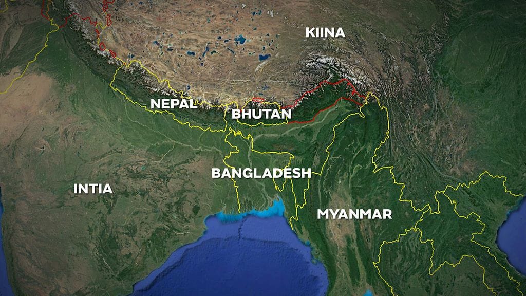 Bhutan-kartta - laaja