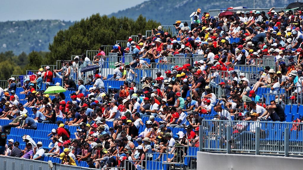 Yleisö seurasi edellistä Ranskan GP:tä Paul Ricard'lla kesäkuussa 2019.