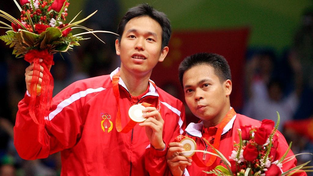 Markis Kido (oik.) voitti Pekingissä 2008 Indonesialle sulkapallon nelinpelin olympiakultaa Hendra Setiawanin kanssa.